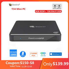 Load image into Gallery viewer, Beelink Gemini T34 Mini PC Intel Apollo Lake J3455 Mini PC Windows10 8GB 128/256/512 GB Dual Screen Display 2.4G/5.8G WiFi BT4.0